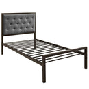  Modway Furniture Mia Twin Upholstered Platform Bed MOD-5178-BRN-GRY-SET IMAGE 4