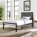  Modway Furniture Mia Twin Upholstered Platform Bed MOD-5178-BRN-GRY-SET IMAGE 9