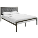  Modway Furniture Mia Queen Upholstered Platform Bed MOD-5182-BRN-GRY-SET IMAGE 2