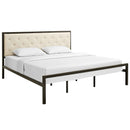  Modway Furniture Mia King Upholstered Platform Bed MOD-5184-BRN-BEI-SET IMAGE 2