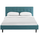  Modway Furniture Linnea Queen Upholstered Platform Bed MOD-5426-TEA IMAGE 1
