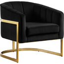 Meridian Carter Stationary Fabric Accent Chair 515Black IMAGE 1