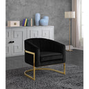  Manufacturer Color_Black -- Carter Black Velvet Upholstered Accent Chair IMAGE 2