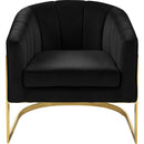  Manufacturer Color_Black -- Carter Black Velvet Upholstered Accent Chair IMAGE 4