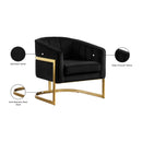  Manufacturer Color_Black -- Carter Black Velvet Upholstered Accent Chair IMAGE 7