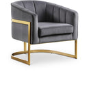  Manufacturer Color_Grey -- Carter Grey Velvet Upholstered Accent Chair IMAGE 1