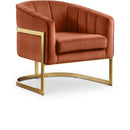  Manufacturer Color_Cognac -- Carter Cognac Velvet Upholstered Accent Chair IMAGE 1