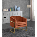  Manufacturer Color_Cognac -- Carter Cognac Velvet Upholstered Accent Chair IMAGE 2