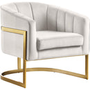 Manufacturer Color_Cream -- Carter Cream Velvet Upholstered Accent Chair IMAGE 1