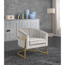  Manufacturer Color_Cream -- Carter Cream Velvet Upholstered Accent Chair IMAGE 2
