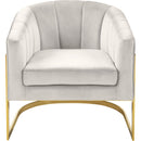  Manufacturer Color_Cream -- Carter Cream Velvet Upholstered Accent Chair IMAGE 4