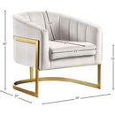  Manufacturer Color_Cream -- Carter Cream Velvet Upholstered Accent Chair IMAGE 6