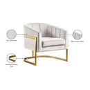  Manufacturer Color_Cream -- Carter Cream Velvet Upholstered Accent Chair IMAGE 7