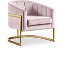  Manufacturer Color_Pink -- Carter Pink Velvet Upholstered Accent Chair IMAGE 1