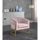  Manufacturer Color_Pink -- Carter Pink Velvet Upholstered Accent Chair IMAGE 2
