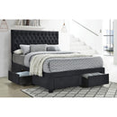  Size_Queen -- Soledad 305877Q Upholstered Queen Storage Panel Bed - Grey IMAGE 2