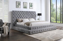 LUXE GRAY VELVET KING BED - B552K
