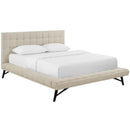  Modway Furniture Julia MOD-6007-BEI Queen Upholstered Fabric Platform Bed - Beige IMAGE 2