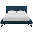  Modway Furniture Julia MOD-6007-BLU Queen Upholstered Fabric Platform Bed - Blue IMAGE 1