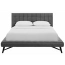  Modway Furniture Julia MOD-6008-GRY Queen Performance Velvet Platform Bed - Gray IMAGE 1