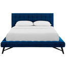  Modway Furniture Julia MOD-6008-NAV Queen Performance Velvet Platform Bed - Navy IMAGE 1