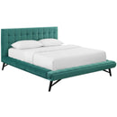  Modway Furniture Julia MOD-6008-TEA Queen Performance Velvet Platform Bed - Teal IMAGE 2