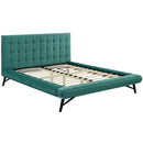  Modway Furniture Julia MOD-6008-TEA Queen Performance Velvet Platform Bed - Teal IMAGE 4