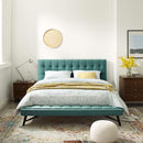  Modway Furniture Julia MOD-6008-TEA Queen Performance Velvet Platform Bed - Teal IMAGE 6