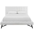  Modway Furniture Julia MOD-6008-WHI Queen Performance Velvet Platform Bed - White IMAGE 1