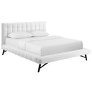  Modway Furniture Julia MOD-6008-WHI Queen Performance Velvet Platform Bed - White IMAGE 2