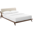  Modway Furniture Luella MOD-6047-WAL-BEI Queen Upholstered Fabric Bed - Walnut Beige IMAGE 2