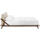  Modway Furniture Luella MOD-6047-WAL-BEI Queen Upholstered Fabric Bed - Walnut Beige IMAGE 3