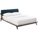  Modway Furniture Luella MOD-6047-WAL-BLU Queen Upholstered Fabric Bed - Walnut Blue IMAGE 2