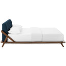  Modway Furniture Luella MOD-6047-WAL-BLU Queen Upholstered Fabric Bed - Walnut Blue IMAGE 3