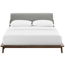  Modway Furniture Luella MOD-6047-WAL-LGR Queen Upholstered Fabric Bed - Walnut Light Gray IMAGE 1