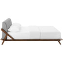  Modway Furniture Luella MOD-6047-WAL-LGR Queen Upholstered Fabric Bed - Walnut Light Gray IMAGE 3