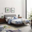  Modway Furniture Luella MOD-6047-WAL-LGR Queen Upholstered Fabric Bed - Walnut Light Gray IMAGE 5