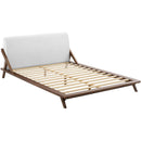  Modway Furniture Luella MOD-6047-WAL-WHI Queen Upholstered Fabric Bed - Walnut White IMAGE 4