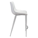  Zuo Magnus 101408 Counter Stool - White & Silver IMAGE 2