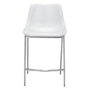  Zuo Magnus 101408 Counter Stool - White & Silver IMAGE 3