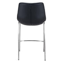  Zuo Magnus 101409 Counter Stool - Black & Silver IMAGE 4
