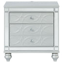  Coaster Furniture Gunnison 223212 2-Drawer Nightstand - Silver Metallic IMAGE 2