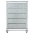  Coaster Furniture Gunnison 223215 5-Drawer Bedroom Chest - Silver Metallic IMAGE 2