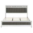  Size_King -- Barzini 205891KE Wood Eastern King Panel Bed - White IMAGE 3