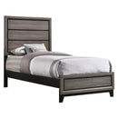  Size_Twin -- Watson 212421T Wood Twin Panel Bed - Grey Oak IMAGE 1