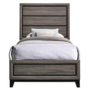  Size_Twin -- Watson 212421T Wood Twin Panel Bed - Grey Oak IMAGE 2