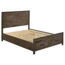  Size_Queen -- Woodmont 222631Q Wood Queen Storage Panel Bed - Rustic Golden Brown IMAGE 1