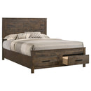  Size_Queen -- Woodmont 222631Q Wood Queen Storage Panel Bed - Rustic Golden Brown IMAGE 2