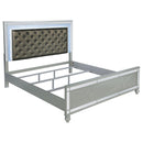  Size_King -- Gunnison 223211KE Wood Eastern King LED Panel Bed - Silver Metallic IMAGE 1