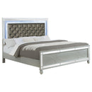  Size_King -- Gunnison 223211KE Wood Eastern King LED Panel Bed - Silver Metallic IMAGE 2